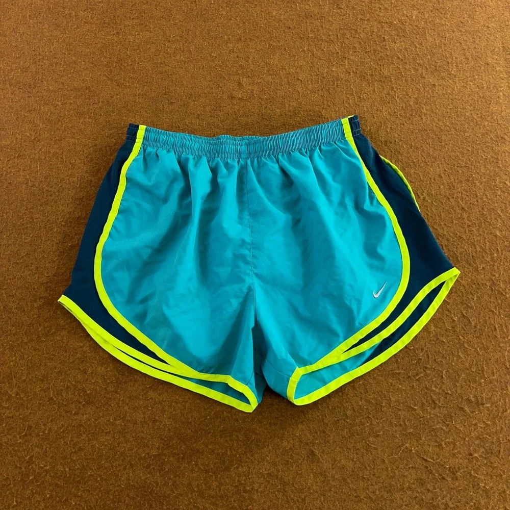 Nike Womens Medium Teal Blue Dri-FIT Tempo Track Running Shorts